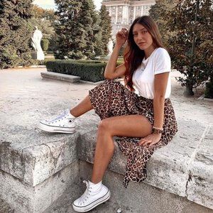 Zara Animal Print Pleated Midi Skirt